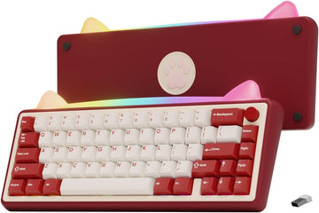 OOCTPK Chilkey Foxy65 Mechanical Keyboard with Knob, Gasket Mount 65% Aluminum Wireless Mechanical Keyboard, BT5.0/2.4GHz/USB-C, Hot Swappable, RGB Backlit Computer Custom Key Board for PC