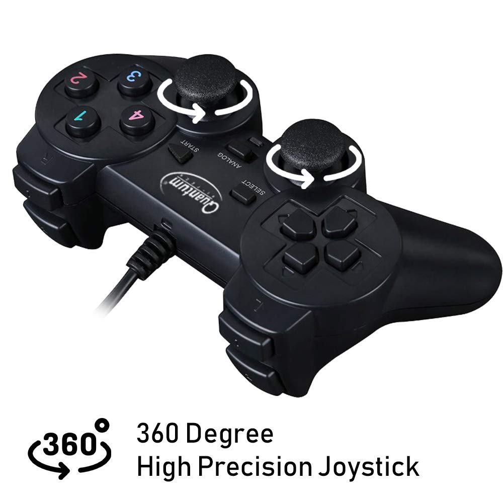 Quantum QHM7468 USB Gamepad with Dual Vibration (Black)