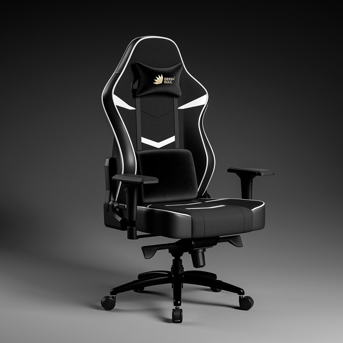 Green Soul Monster Ultimate Series T | Multi-Functional Ergonomic Gaming & Office Chair| Premium Spandex & PU Leather Fabric | Adjustable Neck, Lumbar Pillow | 4D Adjustable Armrests (Full Black)