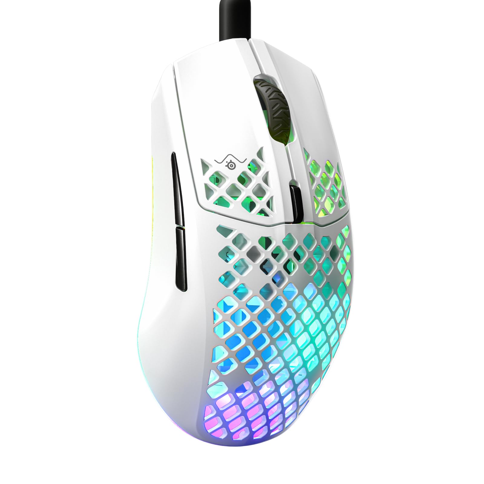 SteelSeries Aerox 3 Wireless - Super Light Gaming Mouse - 18,000 CPI TrueMove Air Optical Sensor - Ultra-Lightweight 68g Water Resistant Design - 200 Hour Battery Life Snow,White,62612