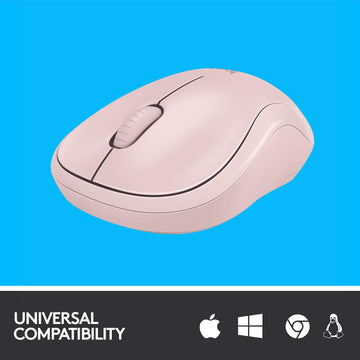 Logitech M221 Wireless Mouse, Silent Buttons, 2.4 GHz with USB Mini Receiver, 1000 DPI Optical Tracking, 18-Month Battery Life, Ambidextrous PC/Mac/Laptop - Rose