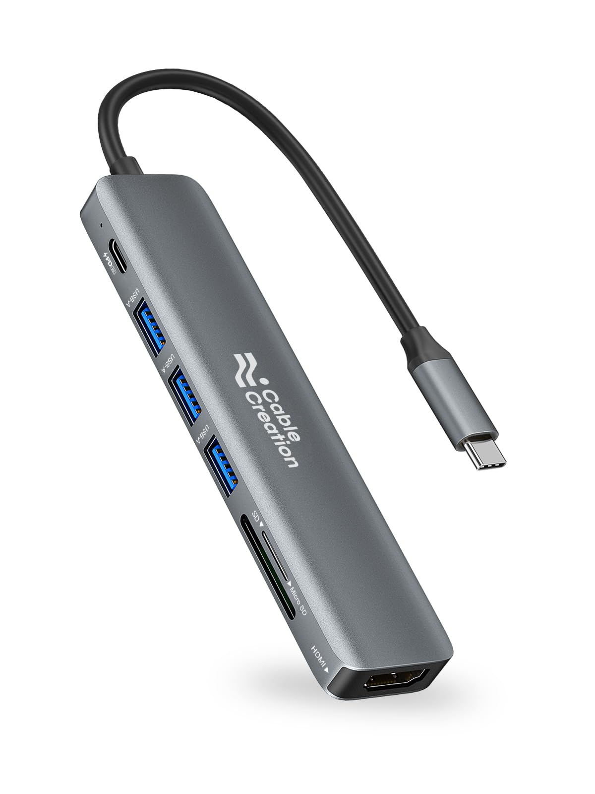 CableCreation USB C Hub Multiport Adapter, 5-in-1 USB C Adapter Aluminum Shell with 4K USB C to HDMI, Ethernet Port, 3 USB 3.0 Ports for MacBook Pro/Air 2020/2019, iPad Pro 2020, iPhone 15 Pro Max