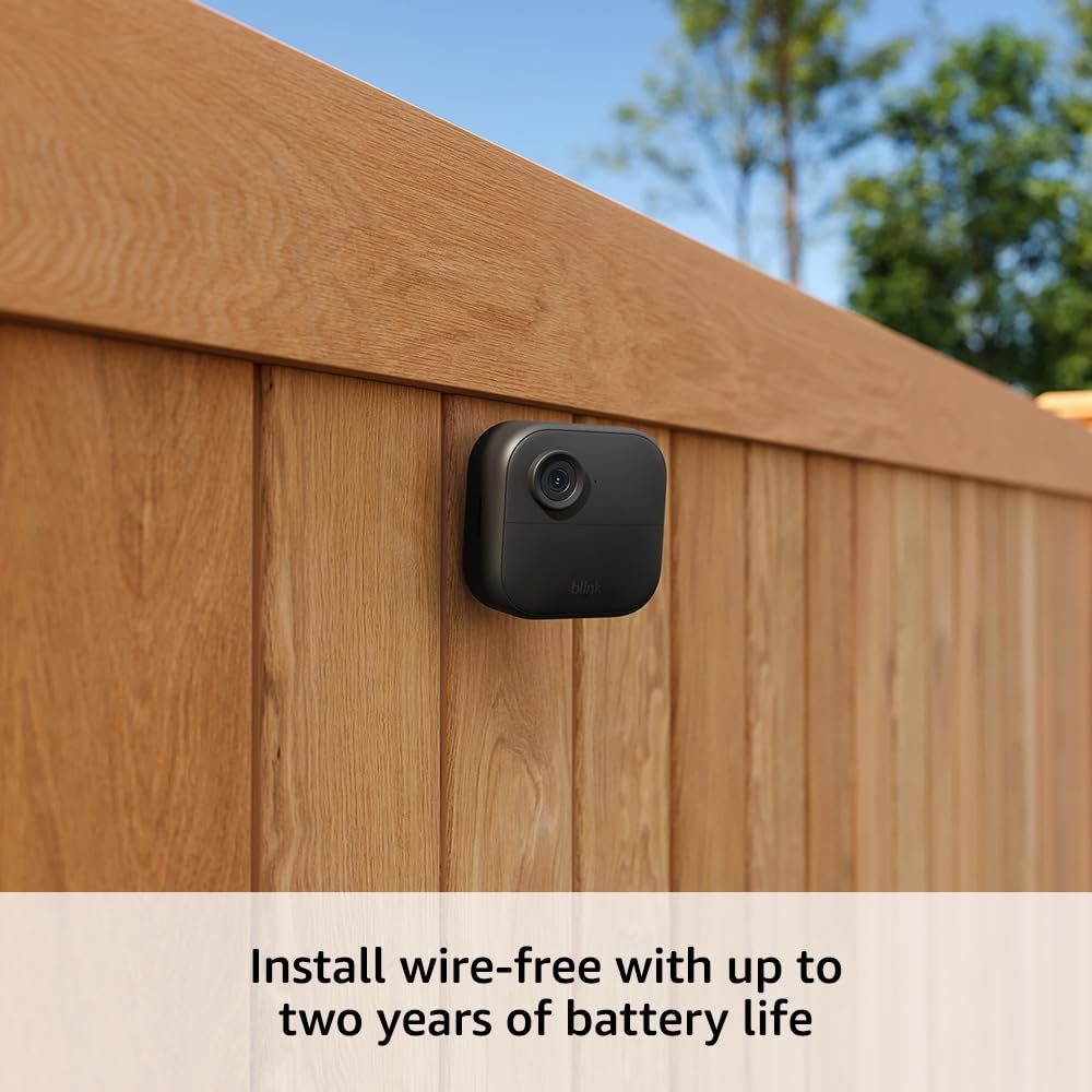 Blink Outdoor 4 – Wireless smart security camera, two-year battery, 1080p HD day and infrared night live view, two-way talk – 3 camera system