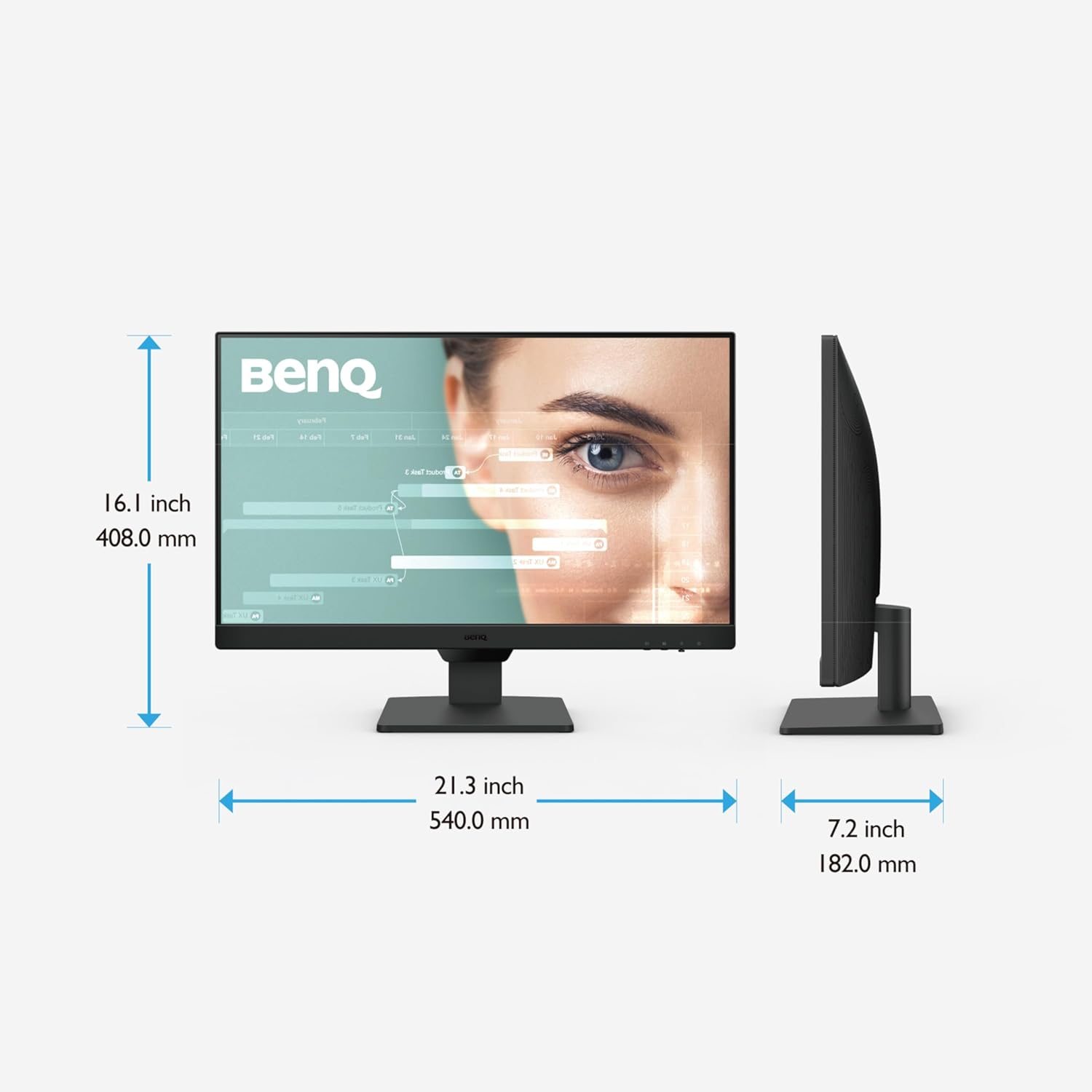 BenQ GW2490 24" (60.96 cm) 1920x1080p FHD IPS Monitor| 100Hz|99% sRGB|Eye-careU|Dual HDMI|Display Port|Bezel-Less|Eyesafe|VESA MediaSync|B.I.|Low Blue Light+| Speakers|VESA Wall mountable(Black)