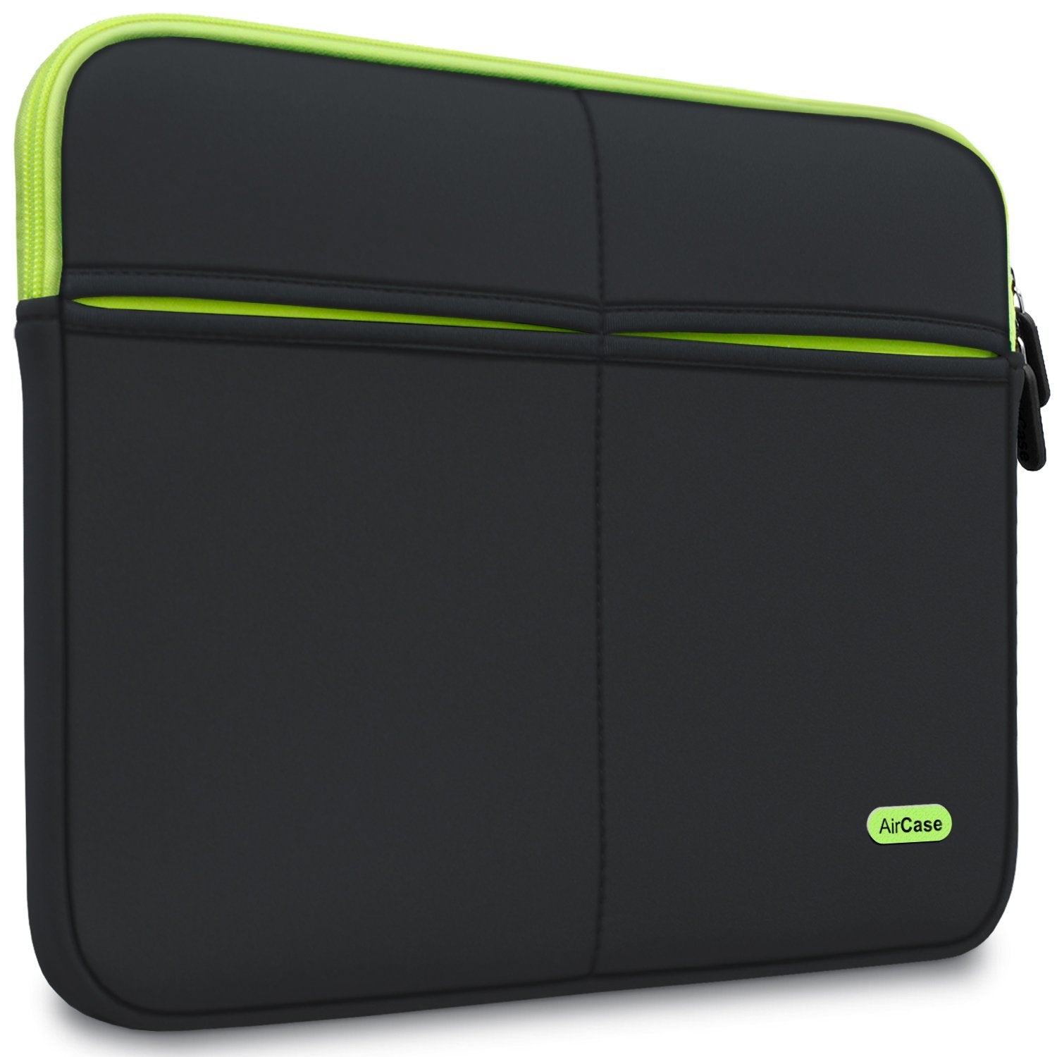 AirCase Premium Laptop Bag with 6 Pockets fits Upto 14.1" Laptop/MacBook, Wrinkle Free, Padded, Water Resistant Light Neoprene case Cover Sleeve Pouch, for Men & Women, Black- 6 Months Warranty