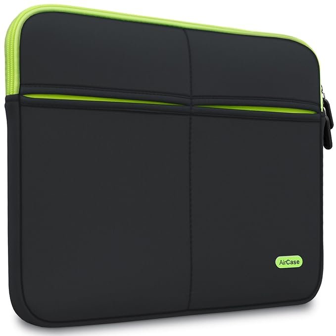 AirCase Premium laptopss Bag with 6 Pockets 13.3" laptopsss MacBook, Wrinkle Free, Padded, Waterproof Light Neoprene case Cover Sleeve Pouch, for Men &amp; Women, Black