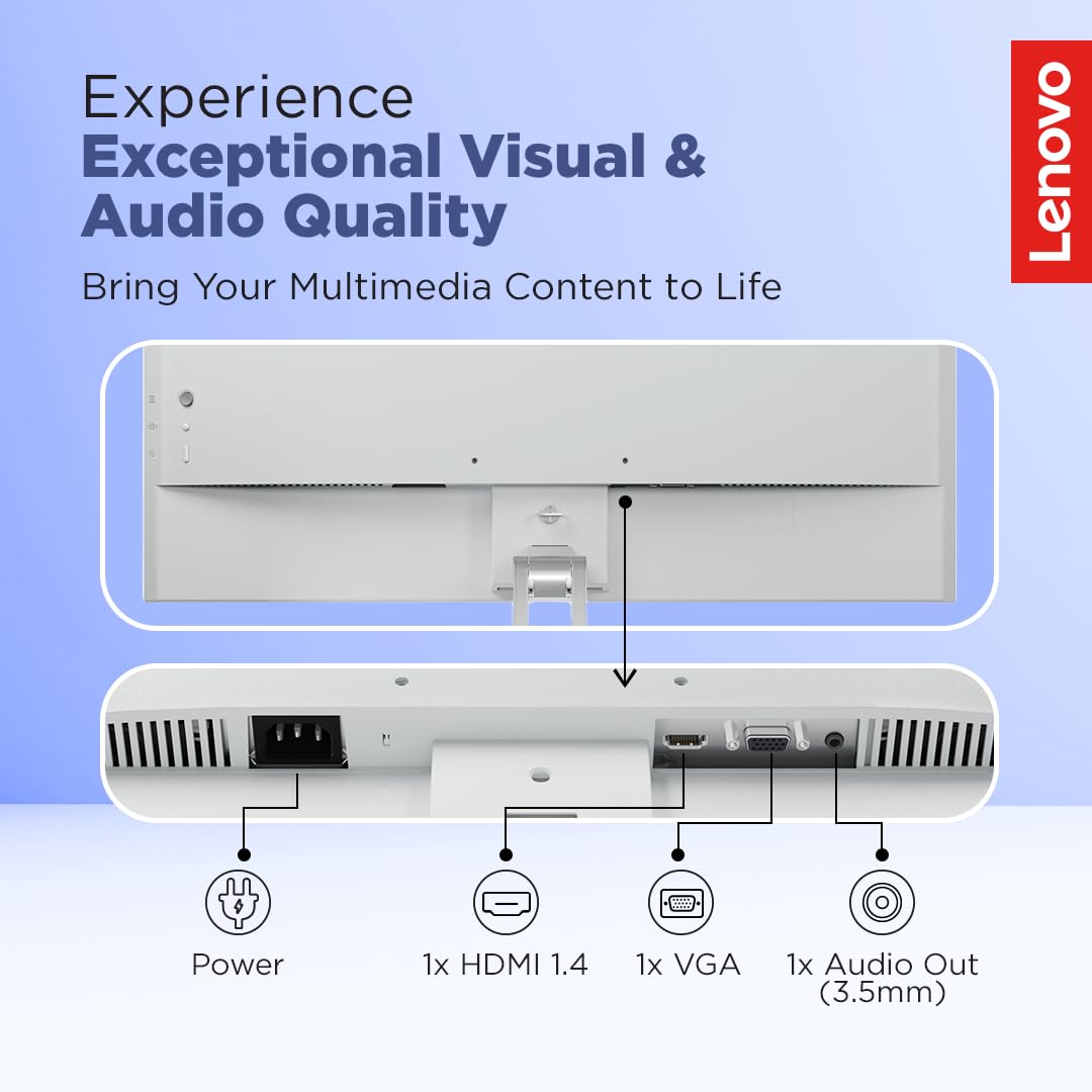 Lenovo L24i-4A, 24 inch (60.45cm), IPS, FHD 1920x1080, 100Hz, Cloud Grey, 1ms, FreeSync, 99% sRGB, 3Wx2 Speakers, HDMI 1.4, VGA, Tilt, Smart Display Customization Artery Monitor