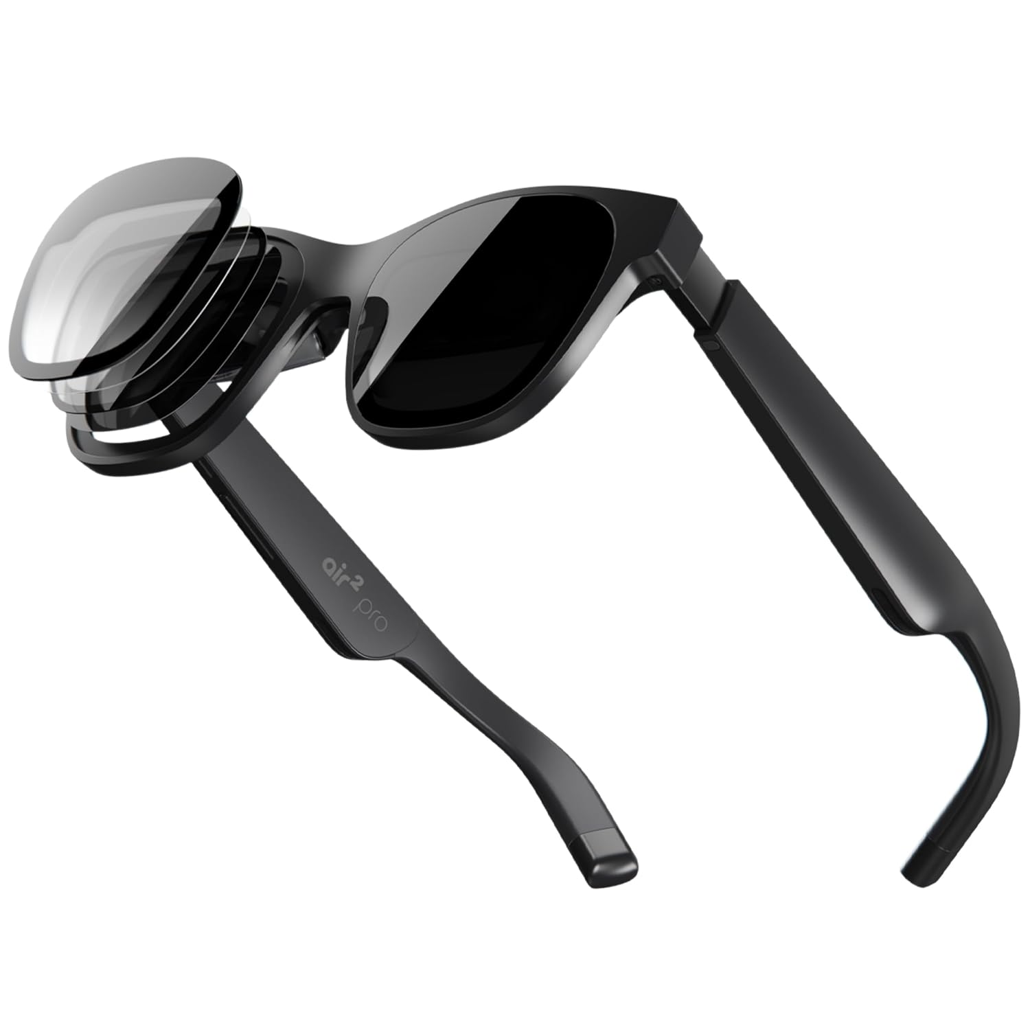 XREAL Air 2 Pro AR Glasses|46° Fov, 130" 120Hz HD Display, True Colors, Cinematic Sound, All-Day Comfort. Pairs Beam Pro. Compatible with iPhone 15, Steam Deck, ROG, Mac, PC, Android & iOS, Black
