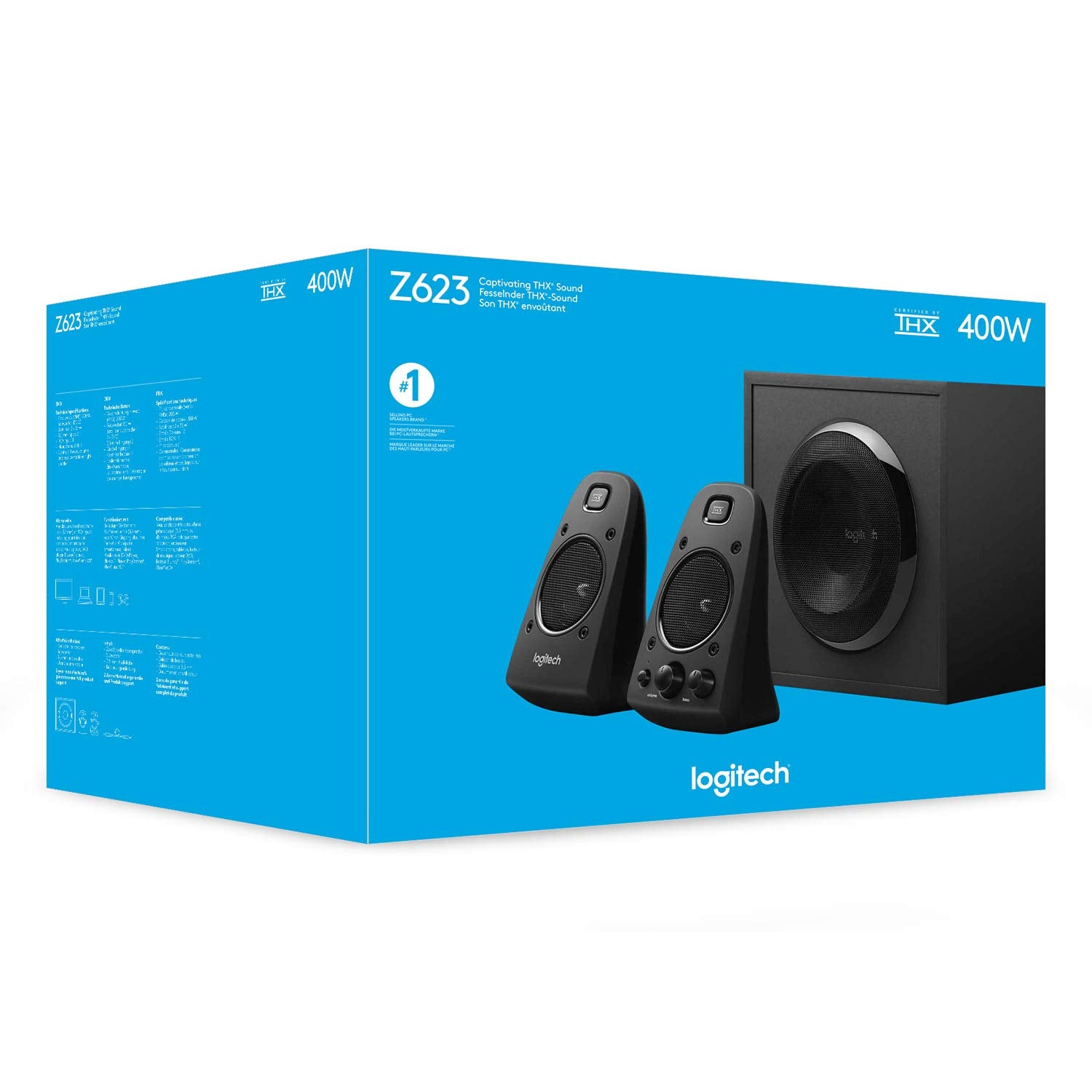 Logitech Z-623 2.1 Channel 200 Watts Wired THX-Certified Multimedia Speakers