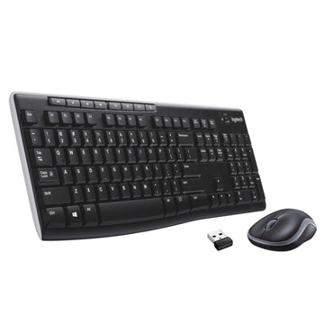 Logitech MK270R Wireless Keyboard and Mouse Combo for Windows, 2.4 GHz Wireless, Compact Wireless Mouse, 8 Multimedia & Shortcut Keys, PC (Black)