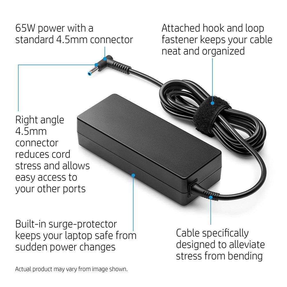 HP 65W AC Charger Adapter 4.5mm Without Power Cable for HP Pavilion Black
