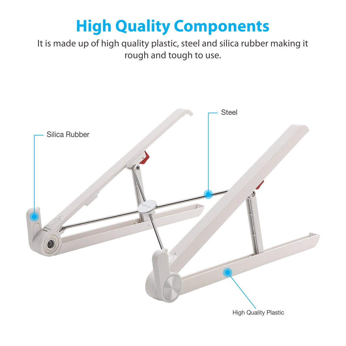 Portronics POR-835 My Buddy Lite Foldable Laptop Stand (Silver)