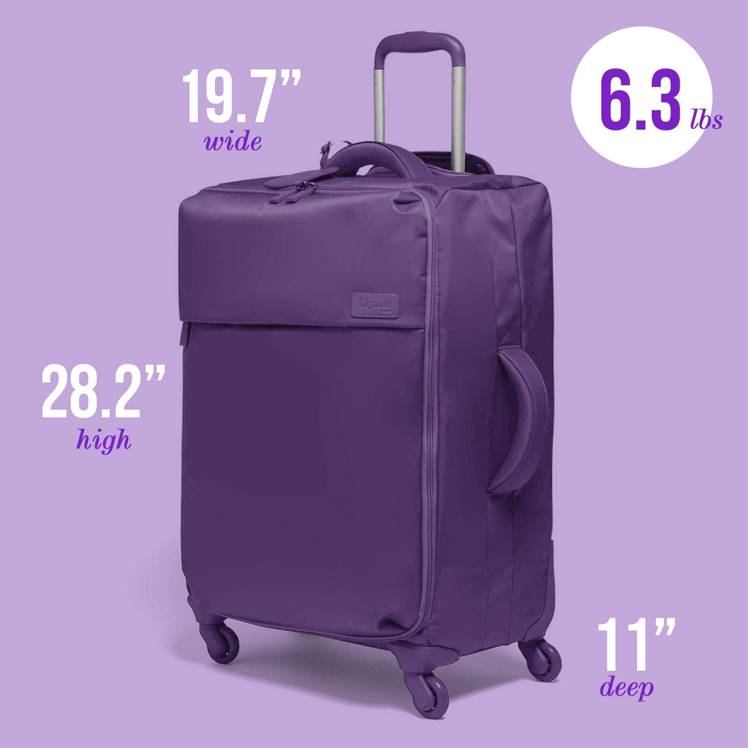 Lipault - Original Plume Spinner 72/26 Luggage - Large Suitcase Rolling Bag for Women - Light Plum