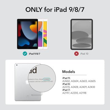 ESR Rebound Case with Pencil Holder for iPad 9th/8th/7th Generation Case, iPad 10.2 case with Pencil Holder (2021/2020/2019 Models), Trifold Viewing Stand, Auto Sleep/Wake Cover, Rebound Series, Black