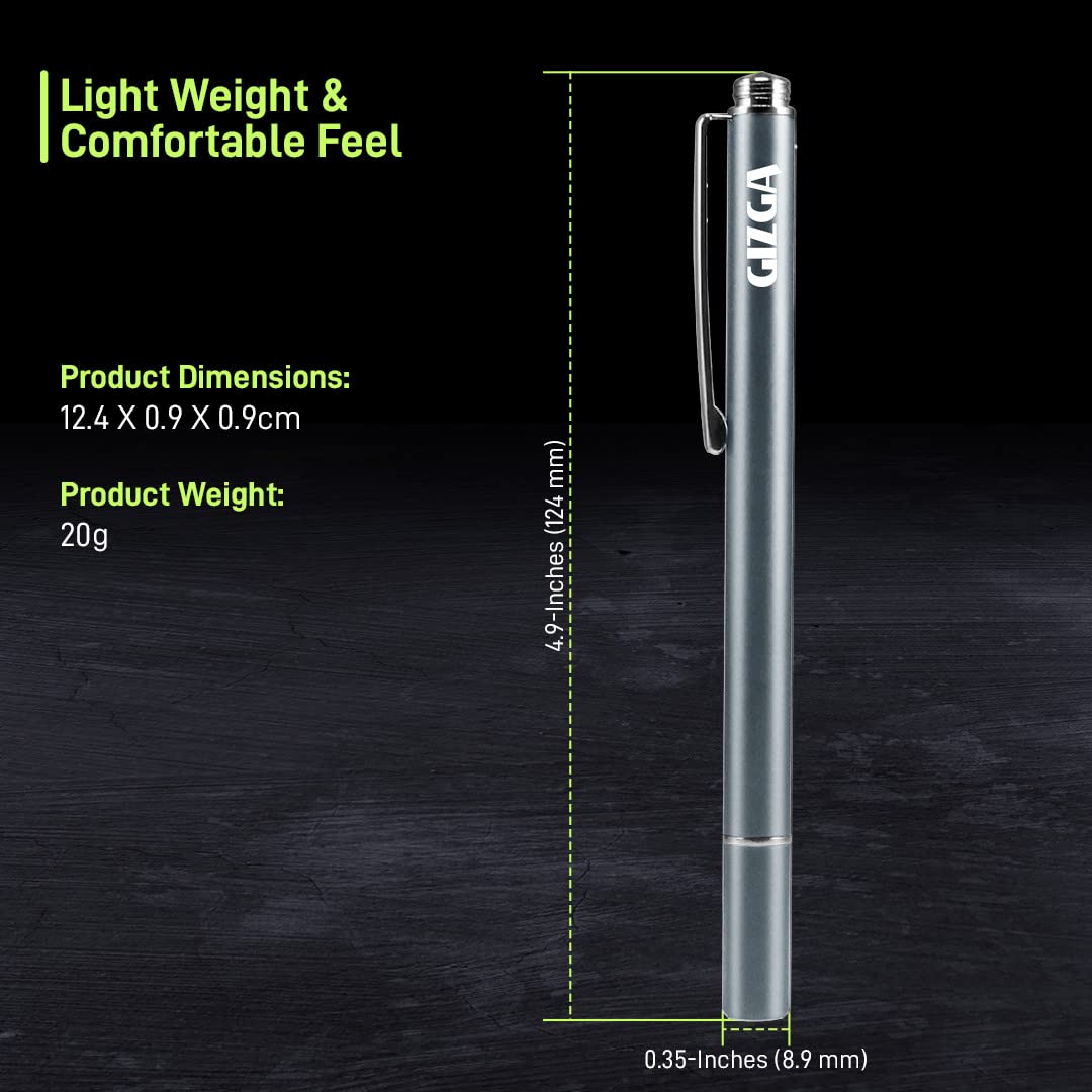 GIZGA Capacitive Stylus Pen for Smartphone/Tablet/iPad/Pro/Air/iPhone/iOS/Android/All Touch Screens Devices| Fine Point Disc Tip, Lightweight Aluminum Body Magnetic Cap Drawing Writing (Grey