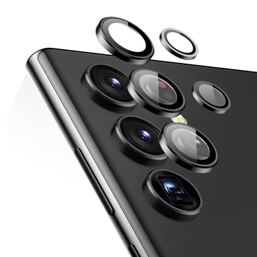 ESR for Samsung Galaxy S22 Ultra Camera Lens Protectors(2022), Individual Lens Protectors with Aluminum Edging, Military-Grade Protection, Scratch-Resistant, Ultra-thin Tempered Glass, 5 Piece, Black
