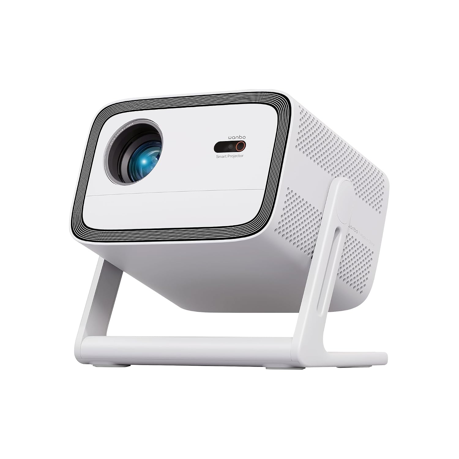 WANBO Vali 1, Native 1080P Fully Automatic, Smart Home Projector 4K Ultra HD, DRM L1, 900 ANSI | Voice Assistant | Chromecast | Android TV 11.0 | 12W Speaker | WiFi, BT | White