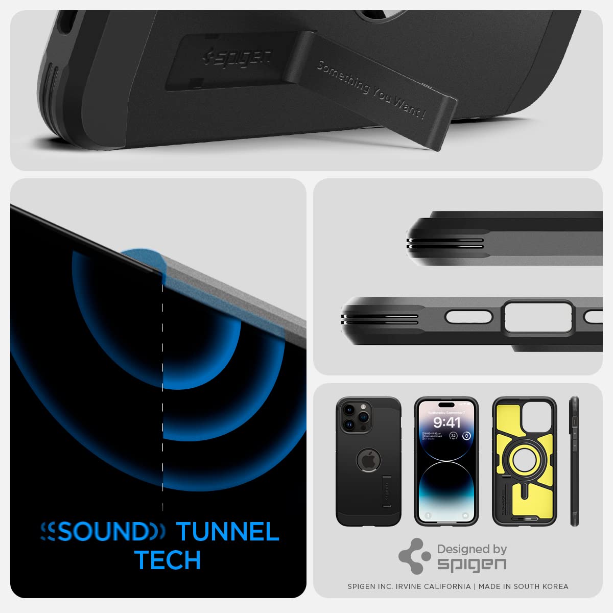 Spigen Tough Armor MagFit Back Cover Case Compatible with iPhone 14 Pro Max (TPU + Poly Carbonate | Black)