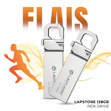 Lapcare Flais 128GB Metal USB 3.2 Flash Drive | Pen Drive | Up to 400Mbps Speed | Reliable Data Storage with 5-Year Warranty| Universal Compatibility - MAC/Win/Linux | OTG Support