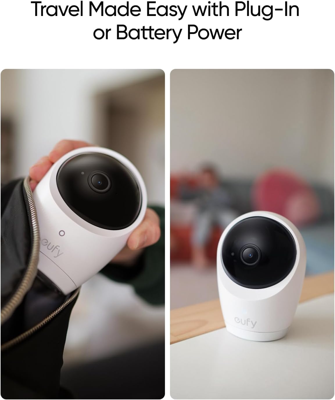 eufy Security Baby Monitor E20 with 2K HD Camera, 5'' 720p Display, Hybrid Wi-Fi & No Wi-Fi Connection, Pan-Tilt, 4X Zoom, Portable Camera with Built-in Battery, 24/7 Recording in App, ANR