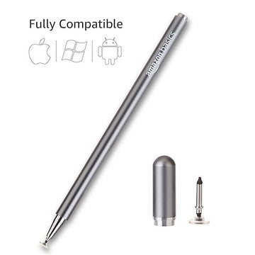 Amazon Basics Capacitive Stylus Pen AB-S2 for iOS and Android Touchscreen Devices, Fine Point Disc Tip, Lightweight Metal Body with Magnetic Cover, (Grey)