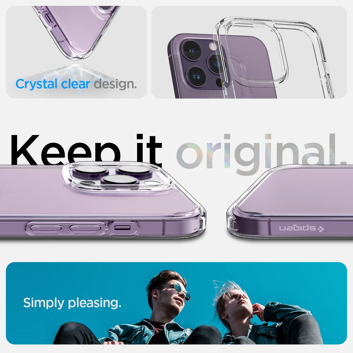 Spigen Ultra Hybrid Back Cover Case Compatible with iPhone 14 Pro Max (TPU + Poly Carbonate | Crystal Clear)