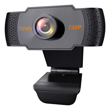 Tizum ZW79 HD 720p Webcam Web Camera for PC, Laptop; Manual Focus, Wide Angle, ALC, Noise-Reducing Mic, Video Calling/Conferencing; for Online Teaching, Gaming