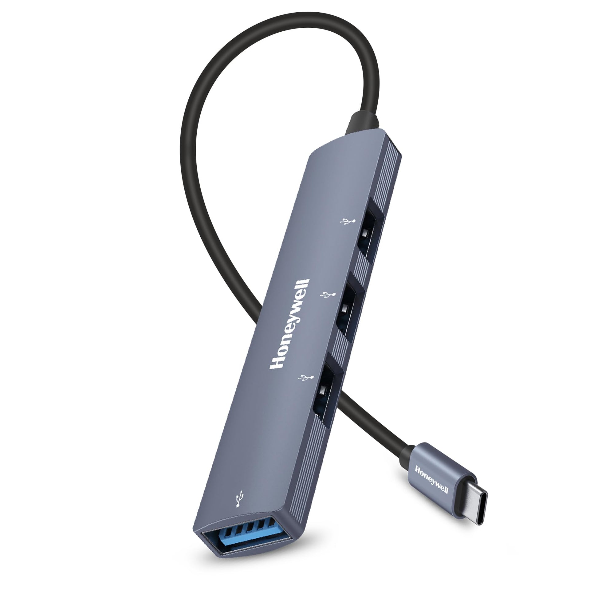 Honeywell 4 in 1 Ultra Slim USB Hub 2.0,1.2Meter(4 feet) Cable, with a Transfer Speed of 480MBPS, Universally Compatible with All USB PC Speaker Laptop Hard Drive Keyboard Printer Pen Drive