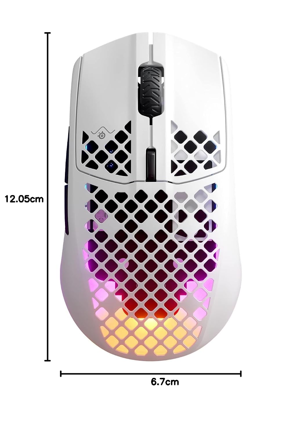 SteelSeries Aerox 3 Wireless - Super Light Gaming Mouse - 18,000 CPI TrueMove Air Optical Sensor - Ultra-Lightweight 68g Water Resistant Design - 200 Hour Battery Life Snow,White,62612