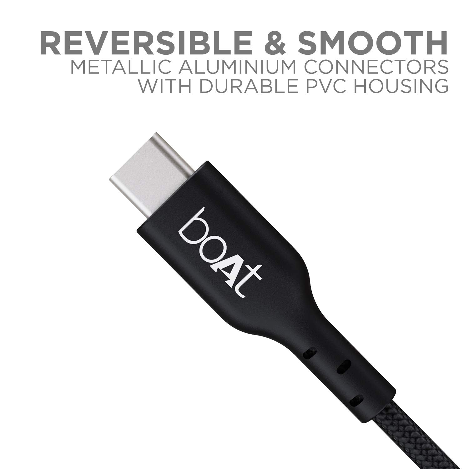 boAt A 350 Type C Cable for Smartphone, Charging Adapter (1.5m, Carbon Black)