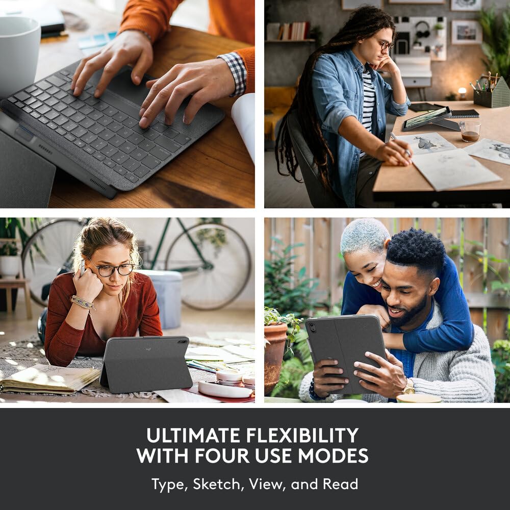 Logitech Combo Touch Detachable 10th Gen iPad Keyboard Case with Large Precision Trackpad, Full-Size Backlit Keyboard, and Smart Connector Technology