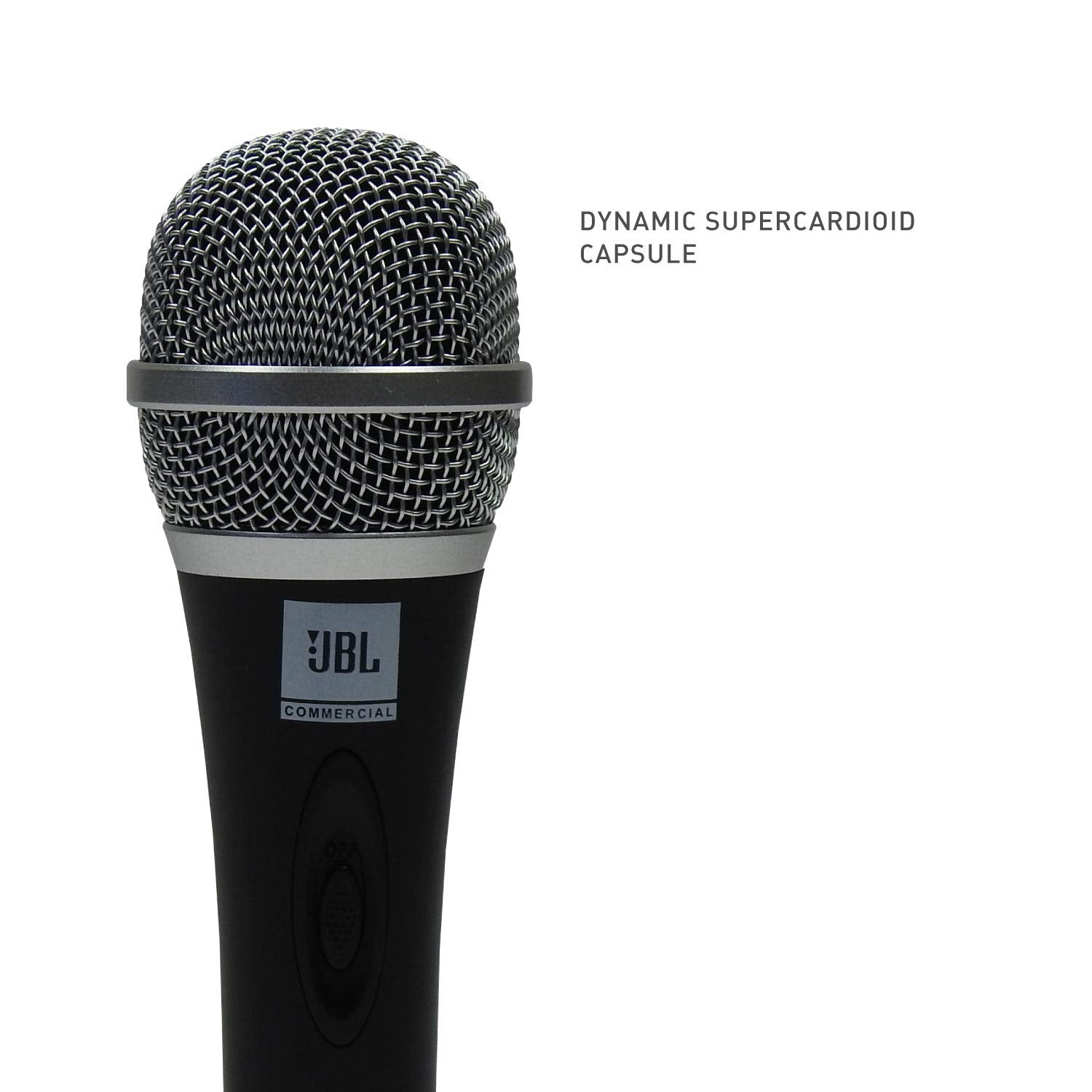 JBL Commercial CSHM10 HAndheld Dynamic XLR Unidirectional Microphone With On/Off Switch (Cable Not Included) Black, Medium