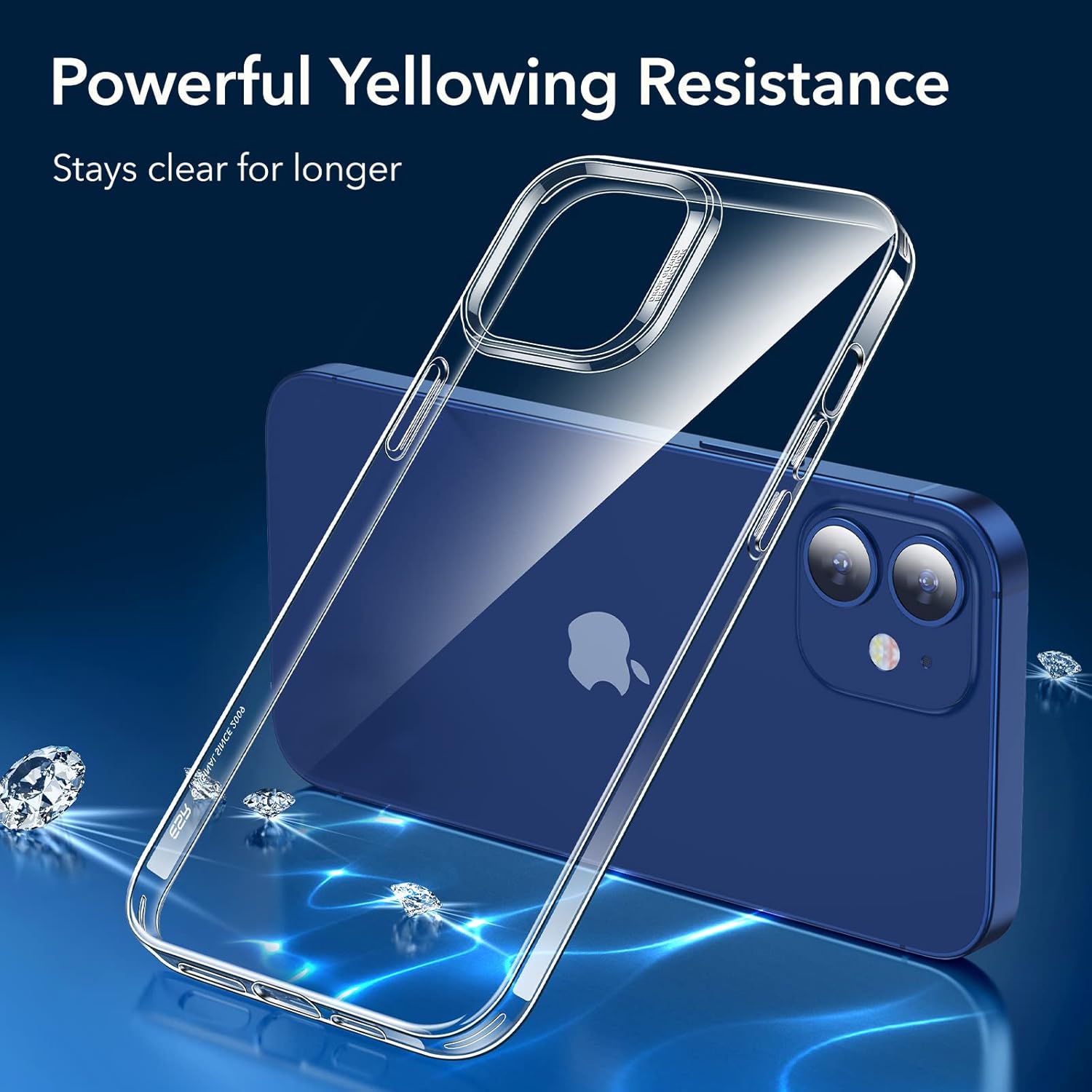 ESR for iPhone 12/12 Pro Case, Shockproof Drop Protection, Project Zero Series, TPU, Yellowing-Resistant, Slim and Thin, Transparent Back Cover, Clear