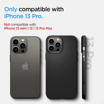 Spigen Liquid Air Back Cover Case Compatible with iPhone 13 Pro (TPU | Matte Black)