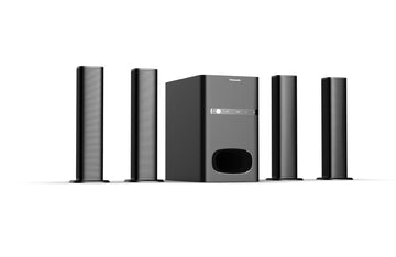 Panasonic SC-HT480GW-K 4.1 Ch Convertible Soundbar, 100 W, Deep Bass Sound, Bluetooth, USB, RCA, AUX Inputs, Wall Mountable, Remote Control (Black)