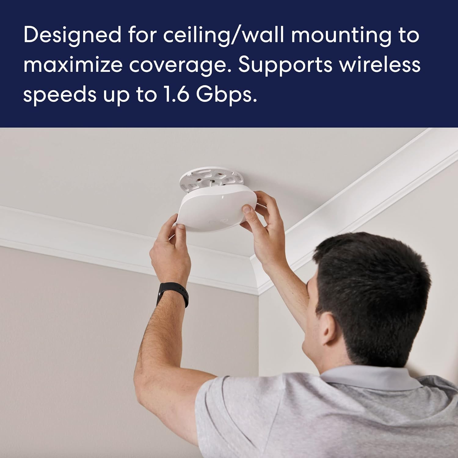 Amazon eero PoE 6 - Ceiling/wall-mountable, Dual-band Wi-Fi 6 access point, PoE powered, AC adapter not included