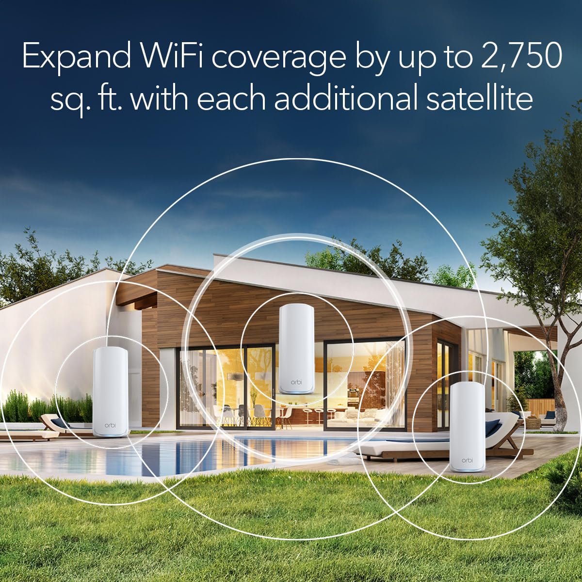 NETGEAR Orbi 770 Series Tri-band WiFi 7 Mesh Add-on Satellite (RBE770) – Works with Orbi RBE772 and RBE773 – Adds Coverage up to 2,750 sq. ft. - 2.5 Gig Internet Port, BE11000 802.11be (up to 11Gbps)