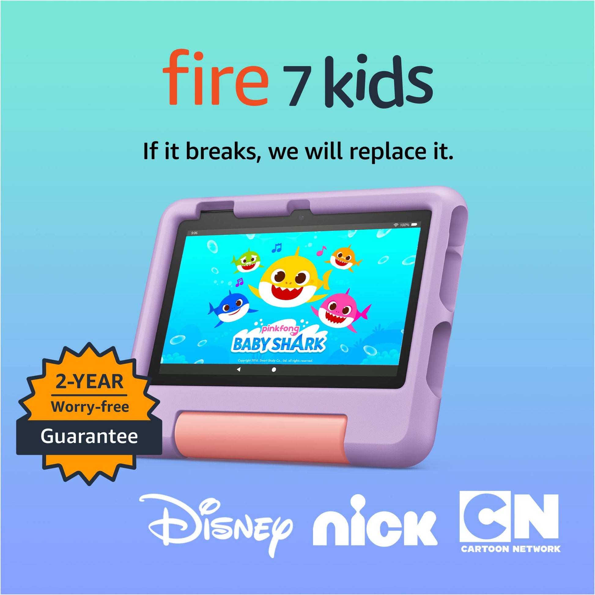 Amazon Fire 7 Kids tablet (newest model) ages 3-7. Top-selling 7" kids tablet on Amazon. Includes 6 months of ad-free and exclusive content, easy parental controls, 10-hr battery, 16 GB, Blue