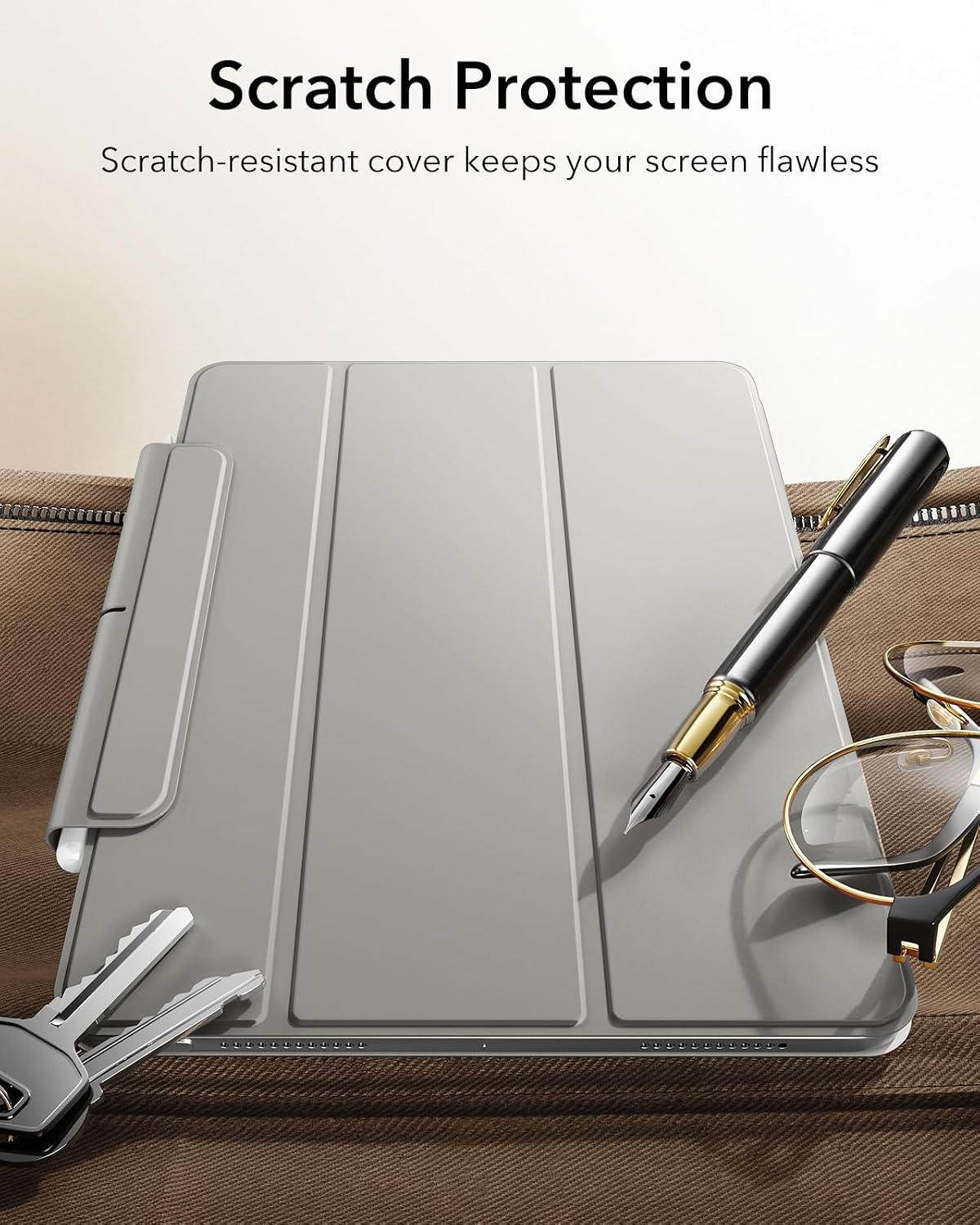 ESR for iPad Air 13 Inch Case M4/M3/M2, iPad Pro 12.9 Case, Grey