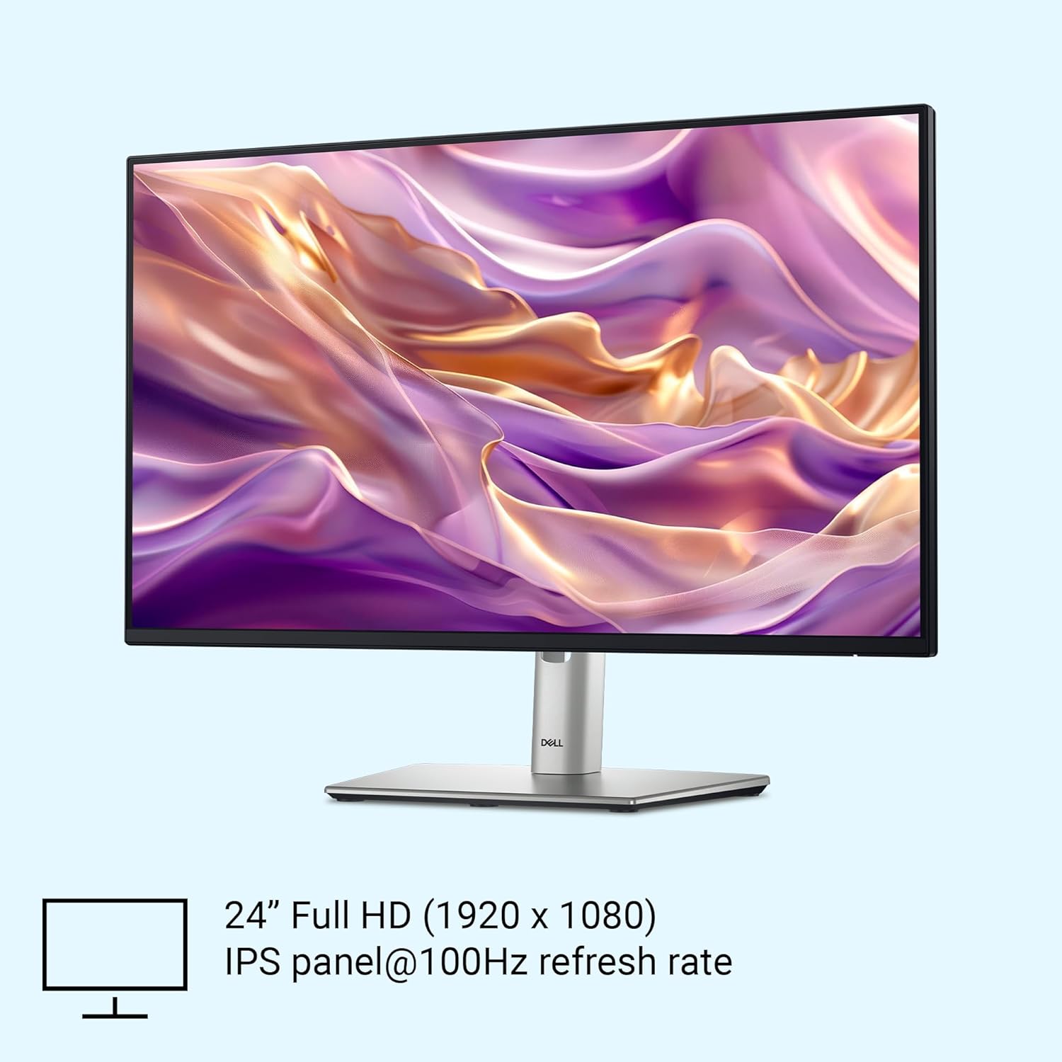 Dell-P2425HE-Black 60.45cm (24") FHD Monitor 1920x1080 at 100Hz, Response Time: 5ms(Fast), Brightness: 250 cd/m2(typical), Ports: 1x HDMI1.4, 2xDP 1.4, 1xRJ45, 2x USB3.2Gen1Type-C, 3x USB3.2 Gen1TypeA