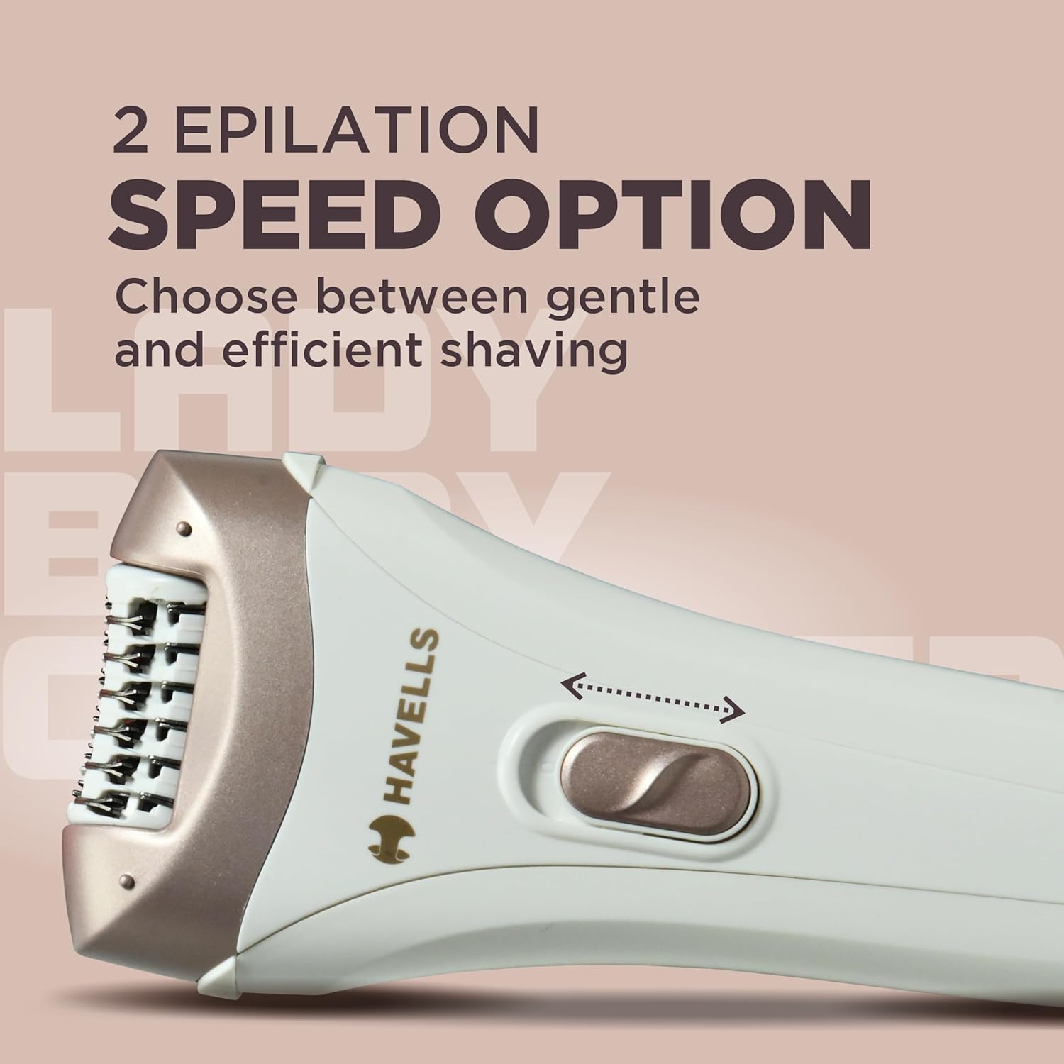 Havells FD5051 Epilator, Hair Removal for Women, Wet & Dry, Cordless, Rechargeable (White)