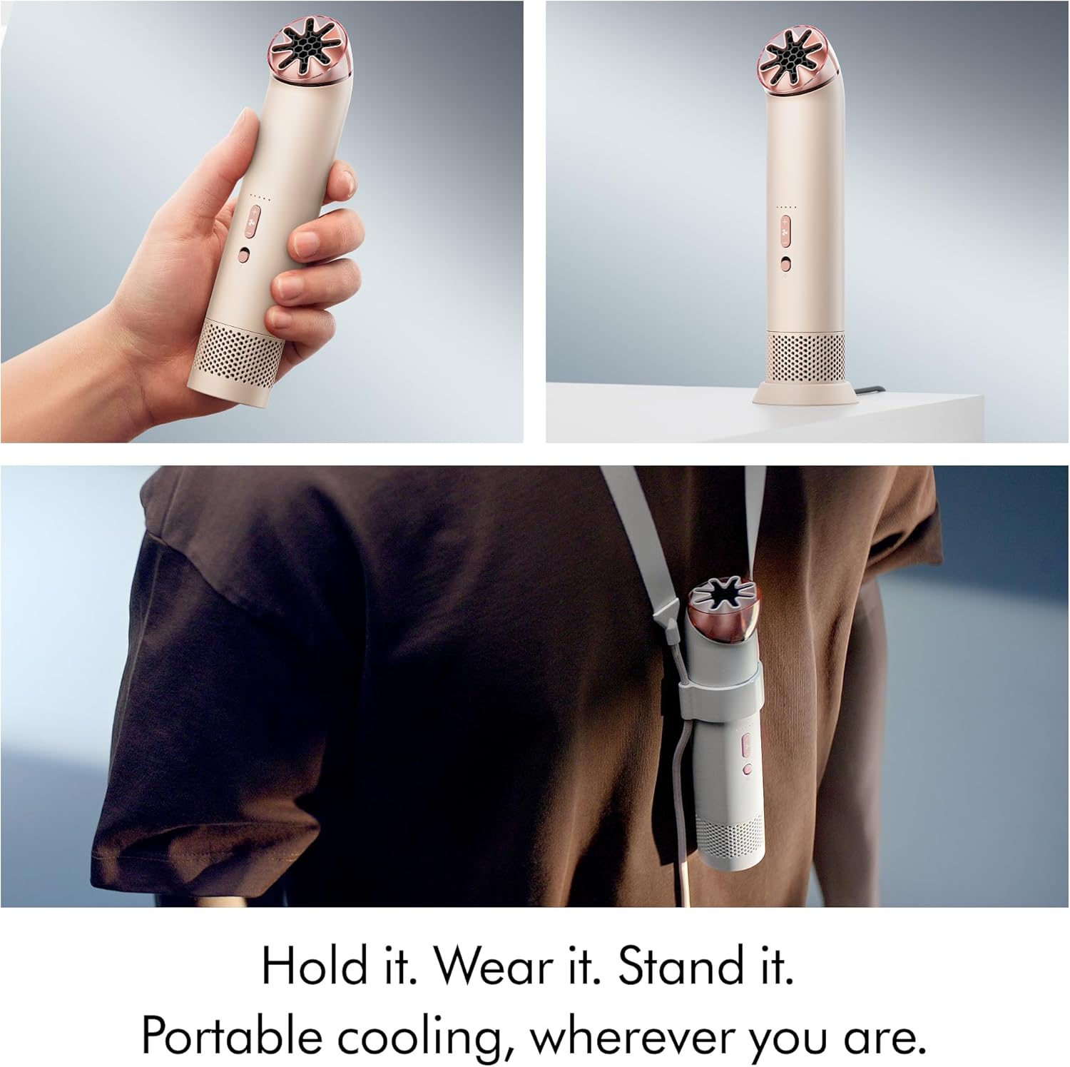 Dyson HushJet Mini Bladeless Personal Fan (Stone/Blush)