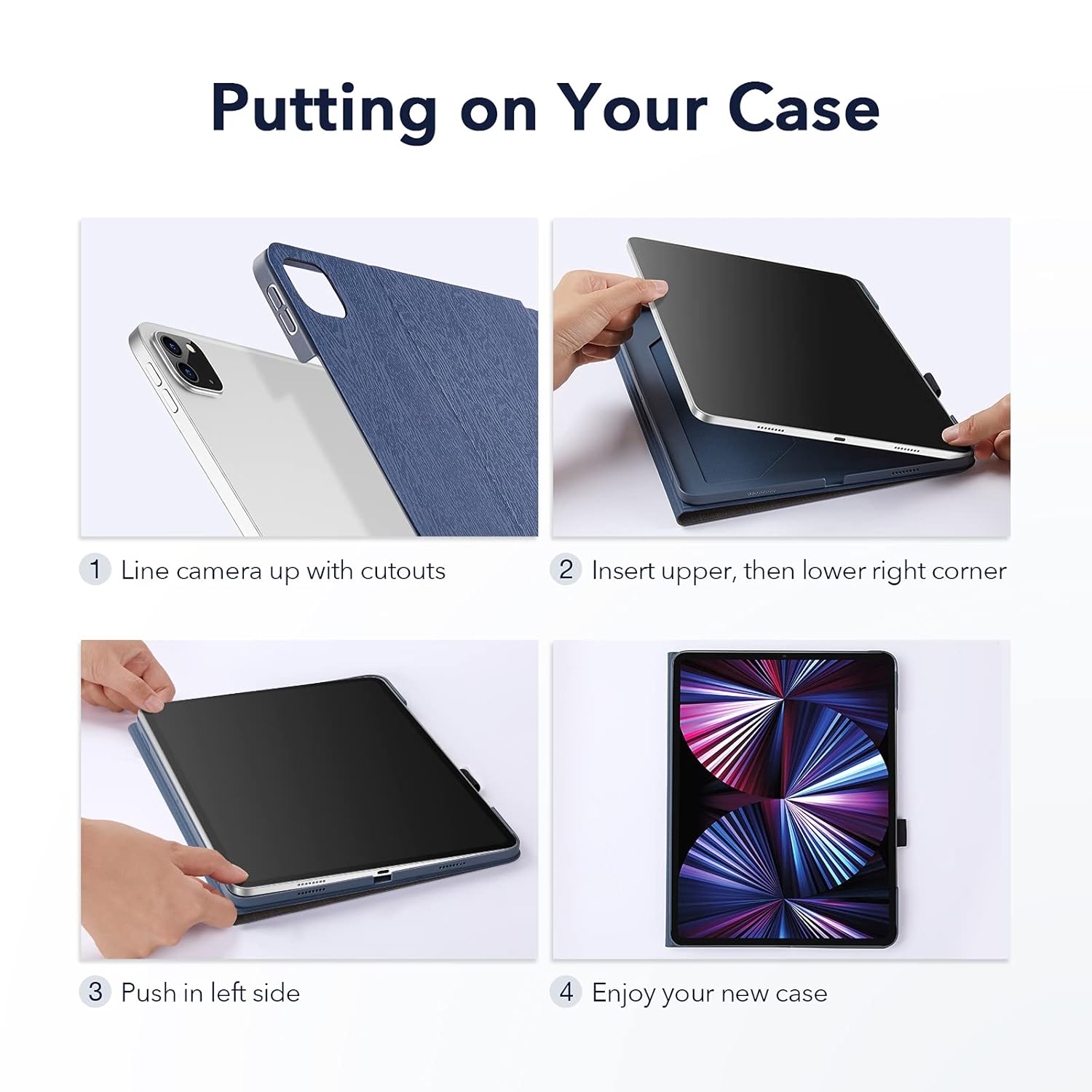 ESR Folio Case Compatible with iPad Pro 11 Inch 2021 (3rd Generation), Book Cover Design, Auto Sleep and Wake, Multi Angle Viewing Stand, Urban Premium Series-Knight