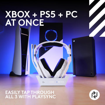 Logitech G Astro A50 X LIGHTSPEED Wireless Gaming Headset + Base Station, PRO-G GRAPHENE, PLAYSYNC across Xbox Series X|S + PS5 + PC/mac, Bluetooth, HDMI 2.1 Passthru - White