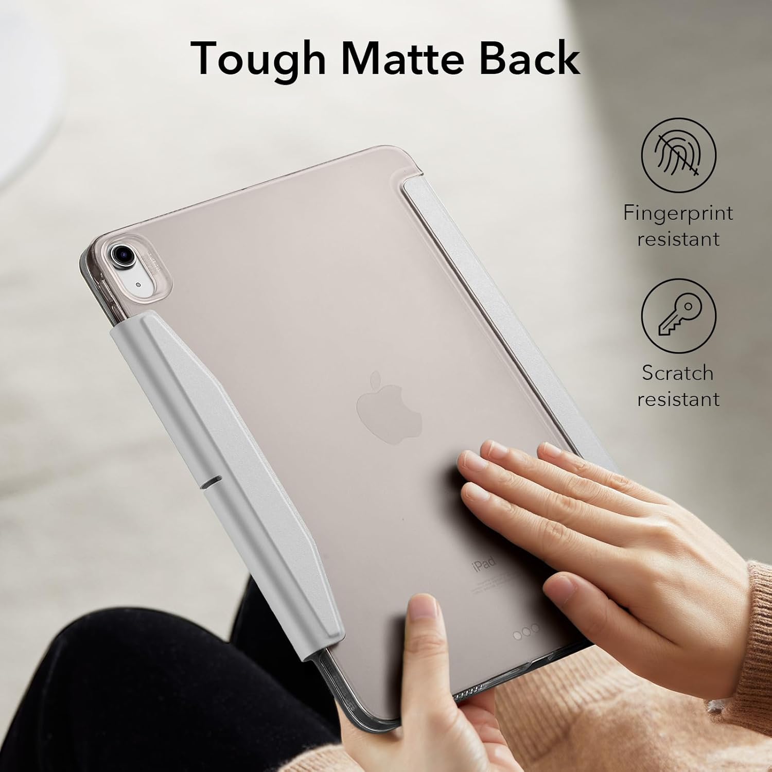 ESR for iPad Air 11 inch Case M3/M2 (2025/2024), iPad Air 7th/6th/5th/4th Generation Cover Case 2022/2020, Smart Trifold Stand with Clasp, Support Pencil Pro/USB-C Charging, Ascend Series, Grey