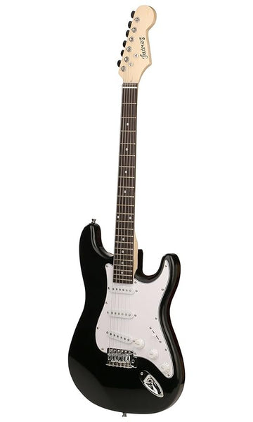 JUAREZ Jrz-St01 6-String Linden Wood Electric Guitar, Right Handed, Black, With Case/Bag And Picks