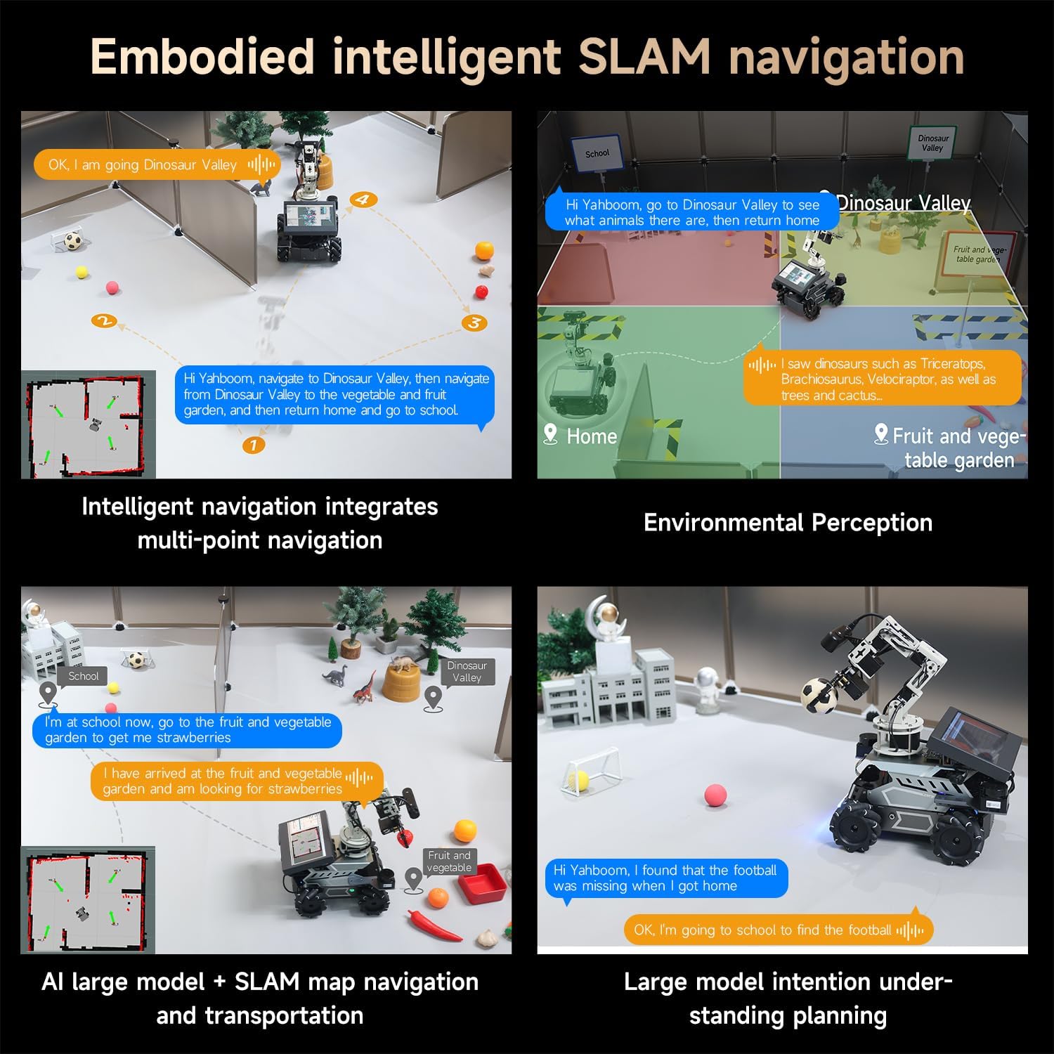 Yahboom ROSMASTER M3 Pro ROS2 Robot with Mecanum Wheel Support Multimodal AI Large Model, AI Voice Interaction, Vision Recognition(7-inch Display Optional) (Without Display-Orin Nano 8GB Ver)