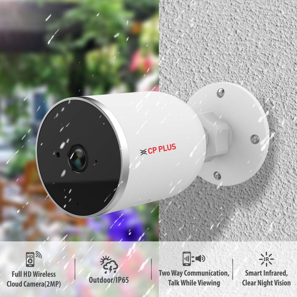 CP PLUS Wi-Fi 1080p Full HD Bullet Outdoor Camera, White