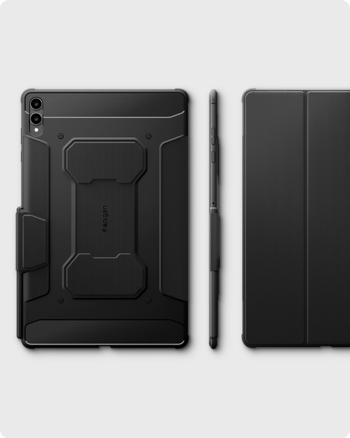 Spigen Rugged Armor Pro for Samsung Galaxy Tab S11 Ultra 14.6inch Full Cover Folio Case with Built in S Pen Holder, Trifold Stand - Black