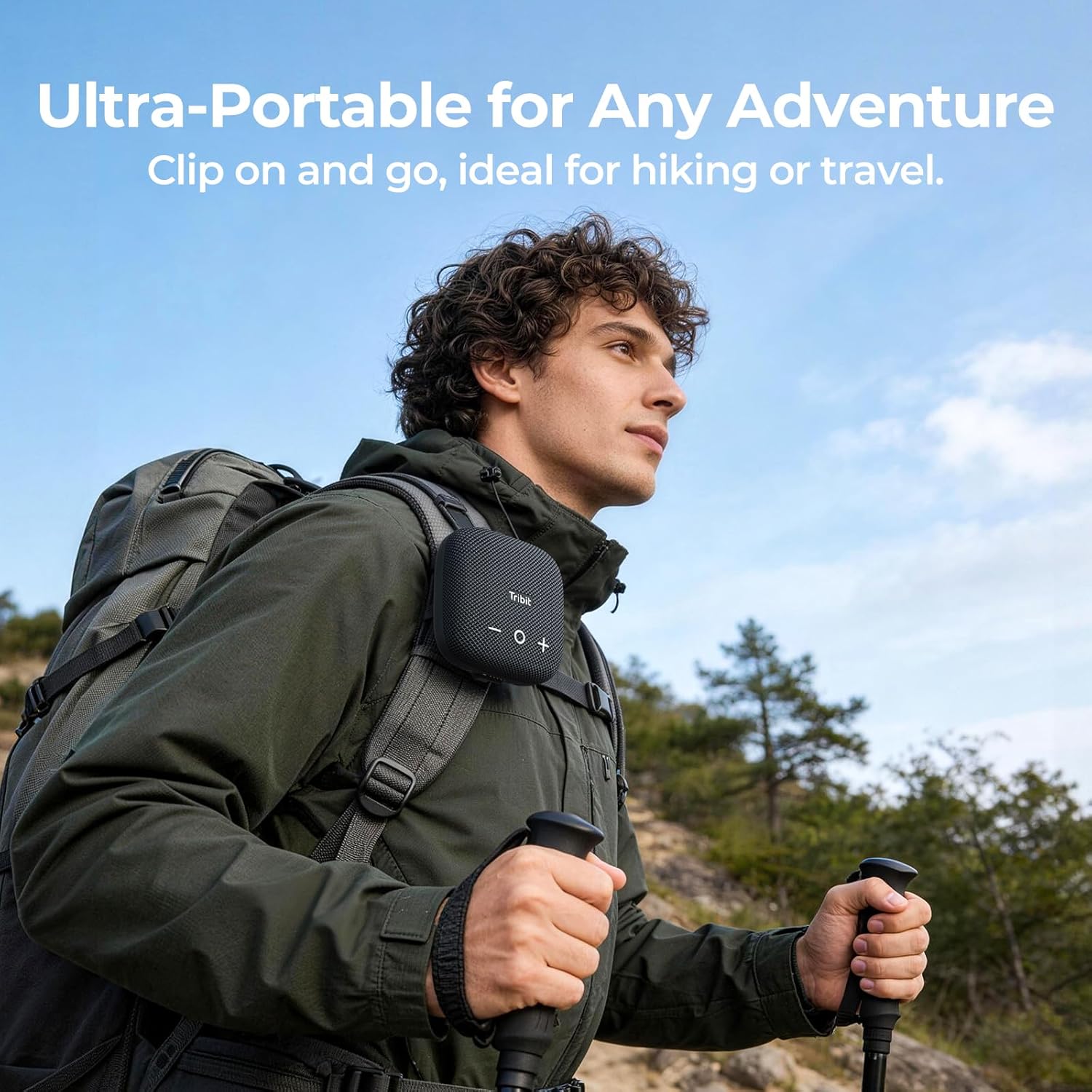 Tribit StormBox Micro 2 Portable Speaker: 90dB Loud Sound Deep Bass IP67 Waterproof Small Speaker Built-in Strap, 12H Playtime Long Battery 120ft for Outdoor Camping Biking (Black)